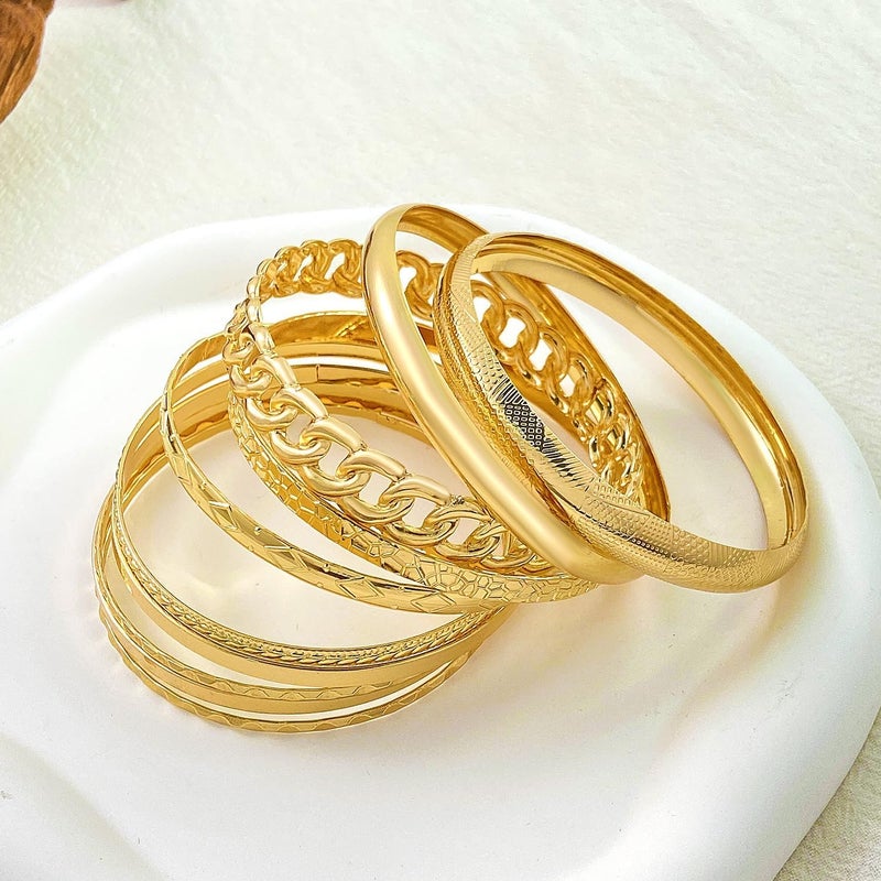 RINTOLER Store 16Pcs Gold Bangle Bracelets for Women - Multi Layer Stackable Textured Bracelets Boho Jewelrys Set. - Image 5